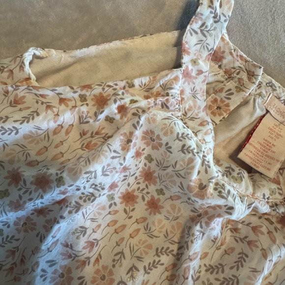 Rachel Ashwell Dress Girls 5T Pink Floral Sundress Ruffle Prairie cotton lined - Picture 5 of 12